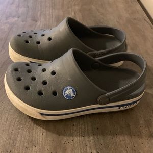 Gently used gray Crocs boys size 10-11
